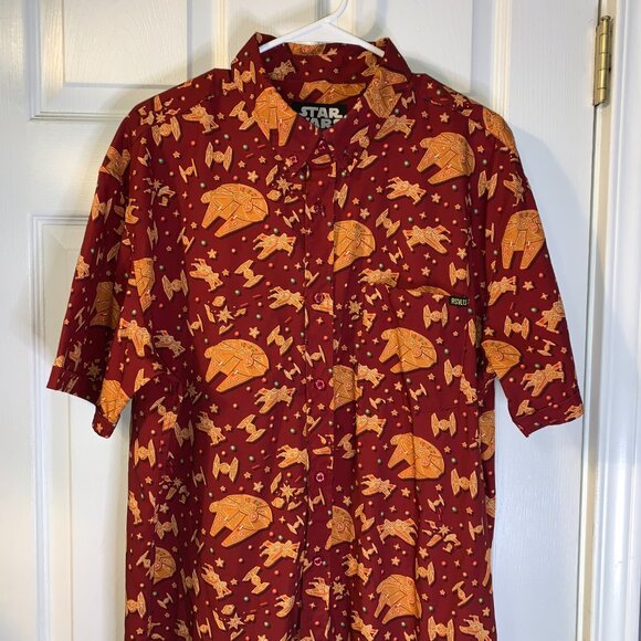 RSVLTS Men's Holiday Star Wars Button Down Shirt Size XL Christmas Rebel Crumbs - Picture 3 of 11